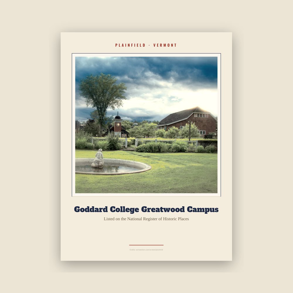 Plainfield Goddard College Greatwood Campus Landmark Print