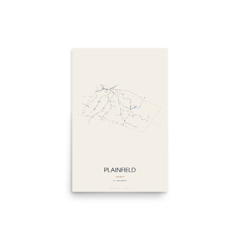Plainfield Street Map Poster · Linen