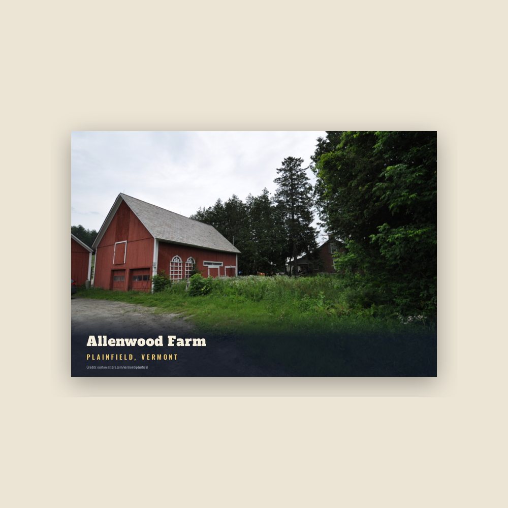 Plainfield Allenwood Farm Postcard