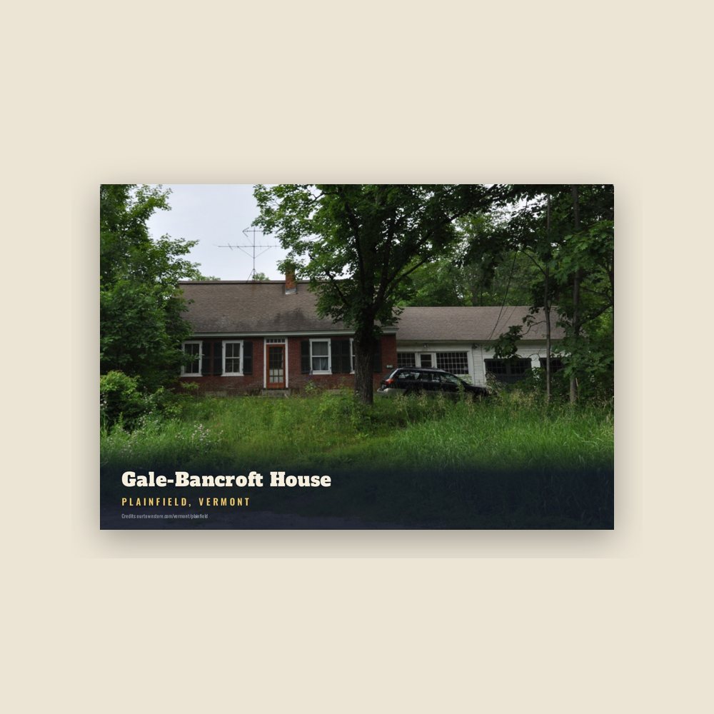 Plainfield Gale-Bancroft House Postcard