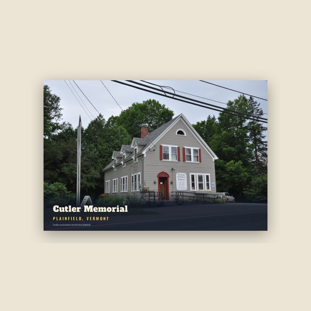 Plainfield Cutler Memorial Postcard