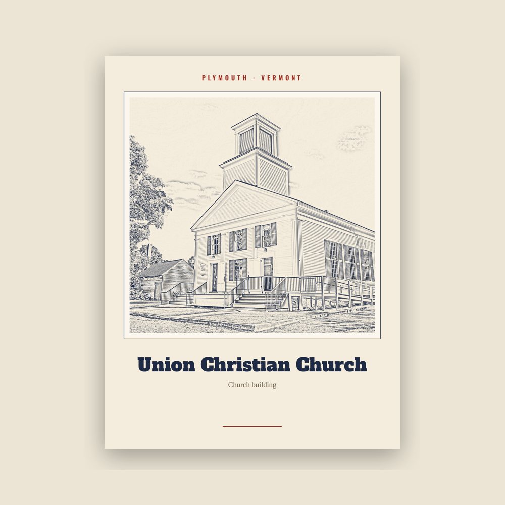 Plymouth Union Christian Church Landmark Print