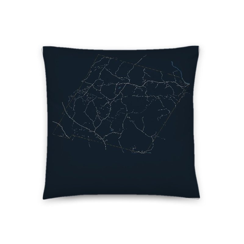 Pomfret Map Throw Pillow