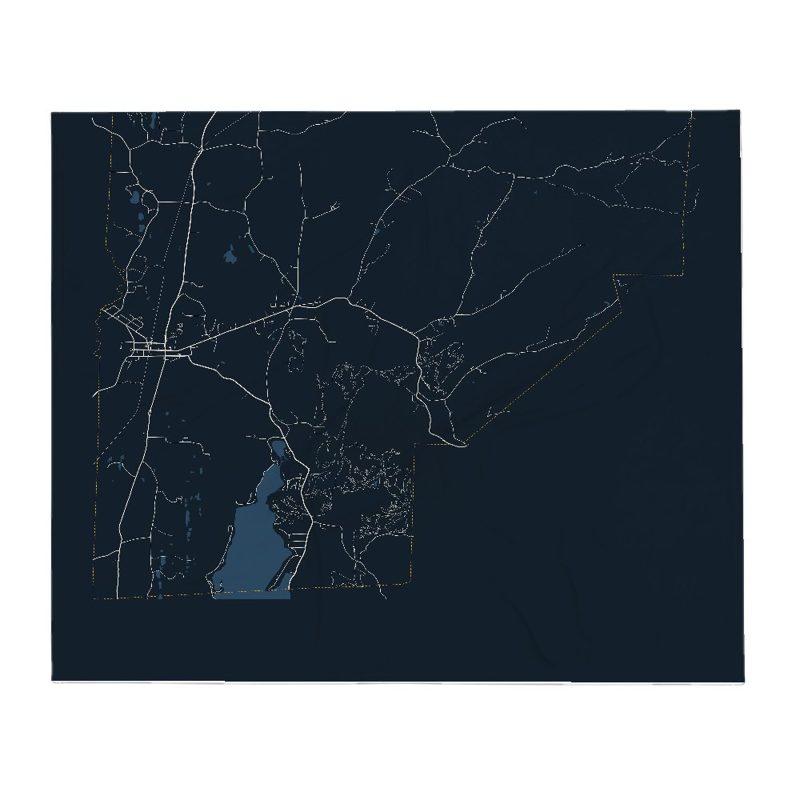Poultney Street Map Throw Blanket