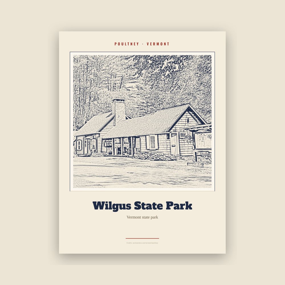 Poultney Wilgus State Park Landmark Print