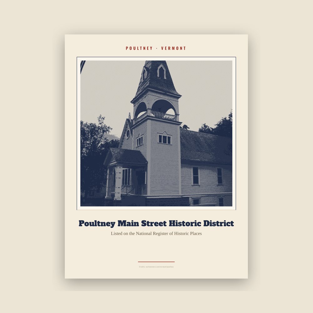 Poultney Poultney Main Street Historic District Landmark Print