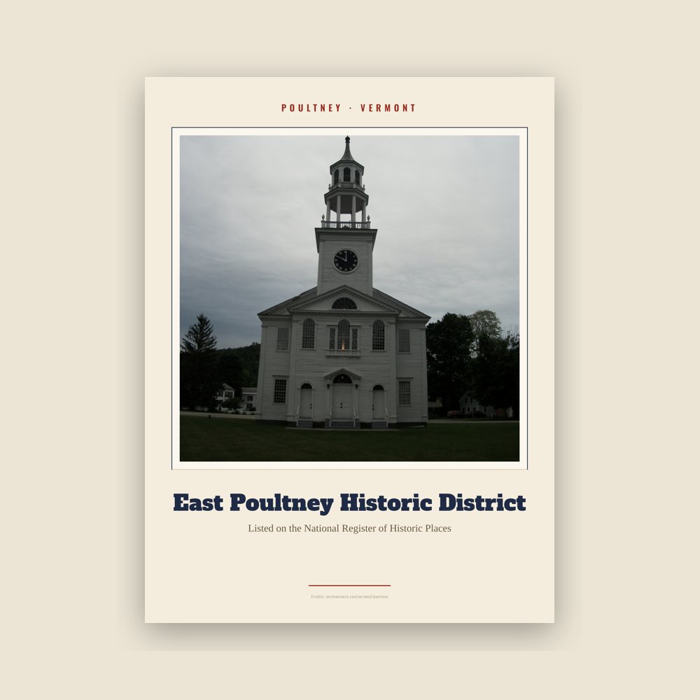 Poultney East Poultney Historic District Landmark Print
