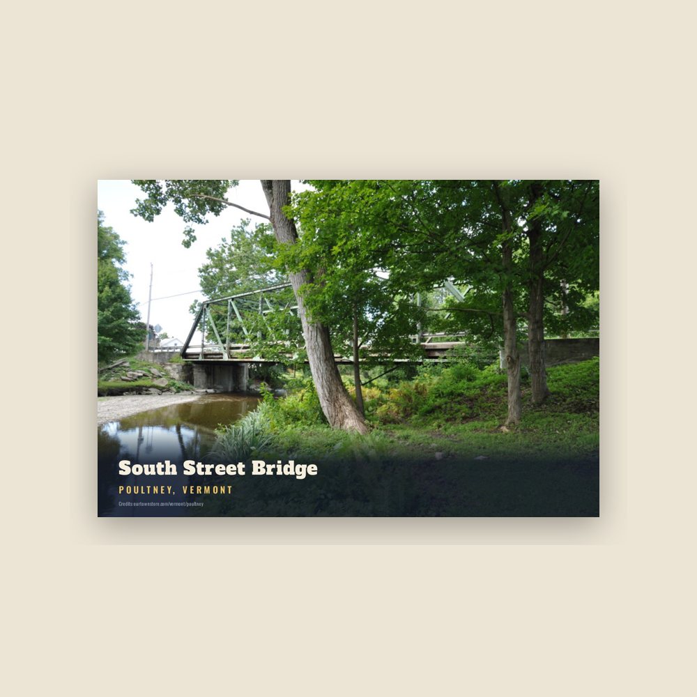 Poultney South Street Bridge Postcard