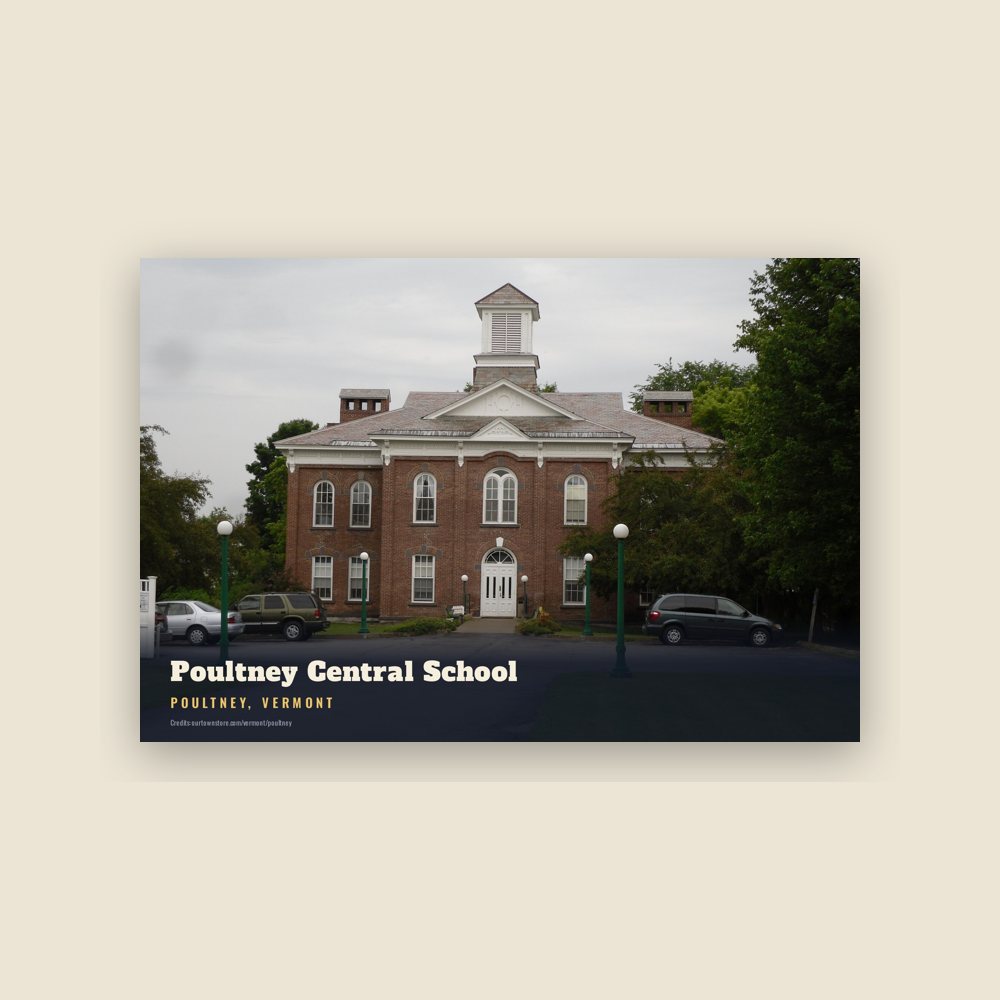 Poultney Poultney Central School Postcard