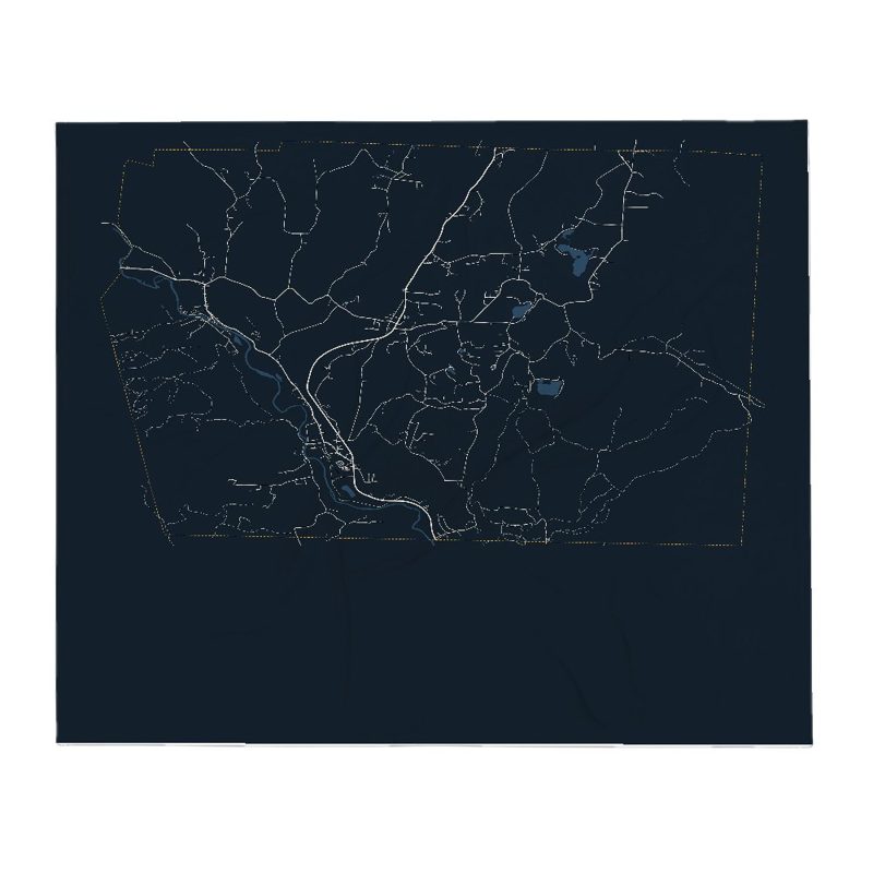 Pownal Street Map Throw Blanket