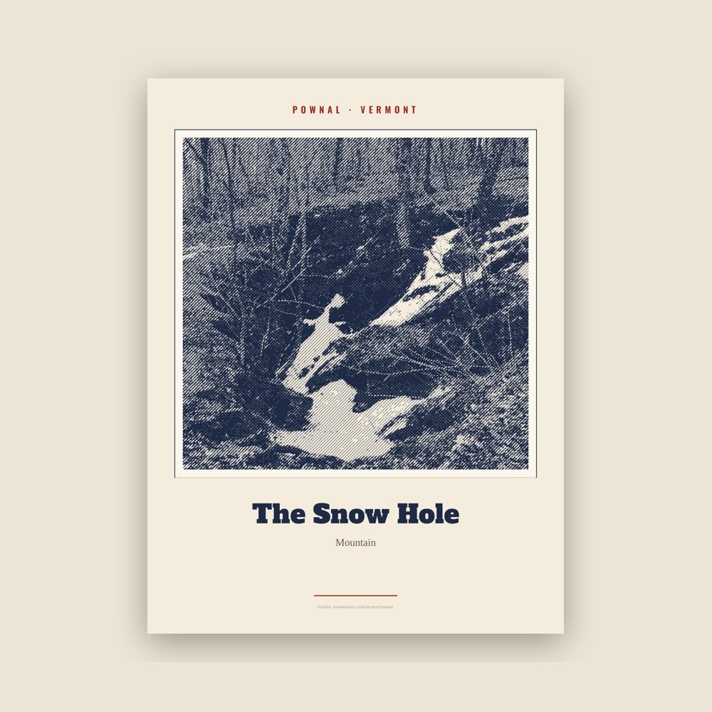 Pownal The Snow Hole Landmark Print