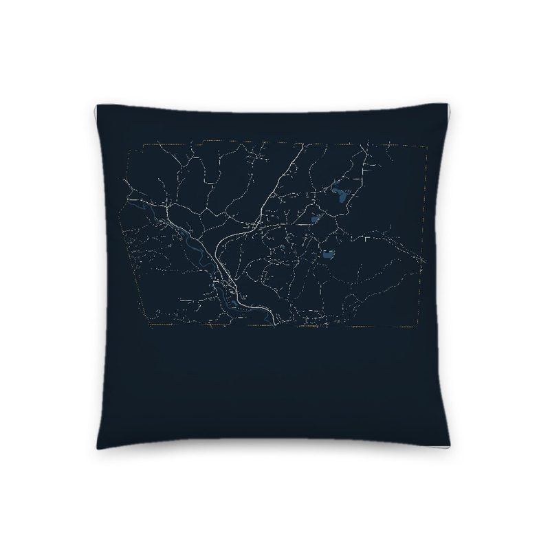 Pownal Map Throw Pillow