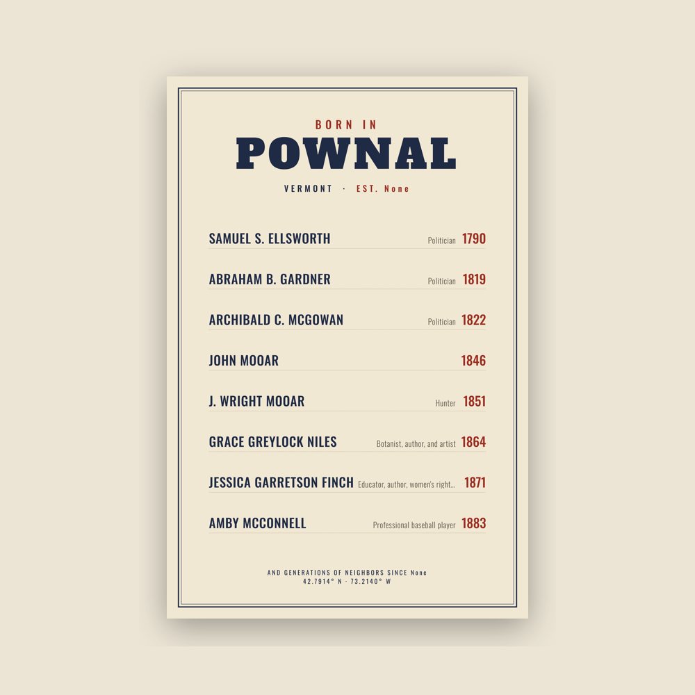 Pownal “Born In” Poster