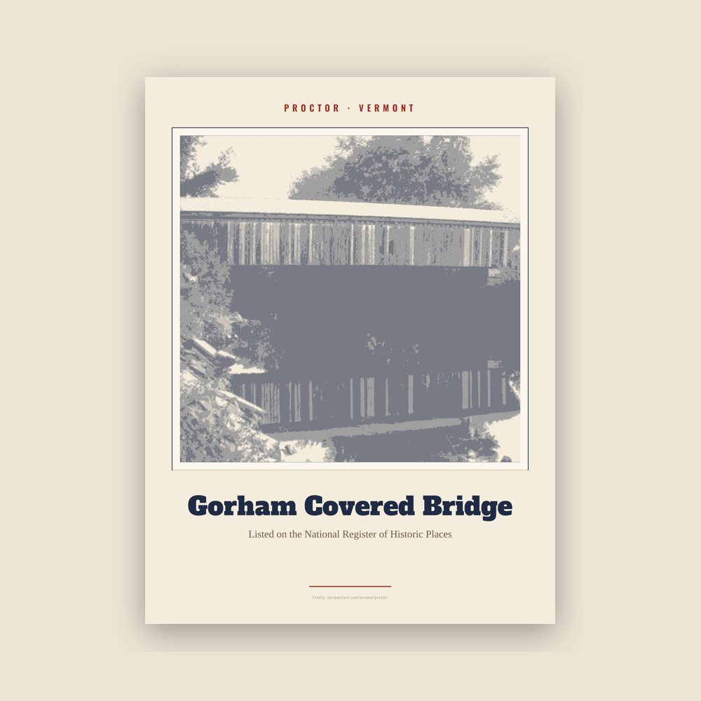 Proctor Gorham Covered Bridge Landmark Print