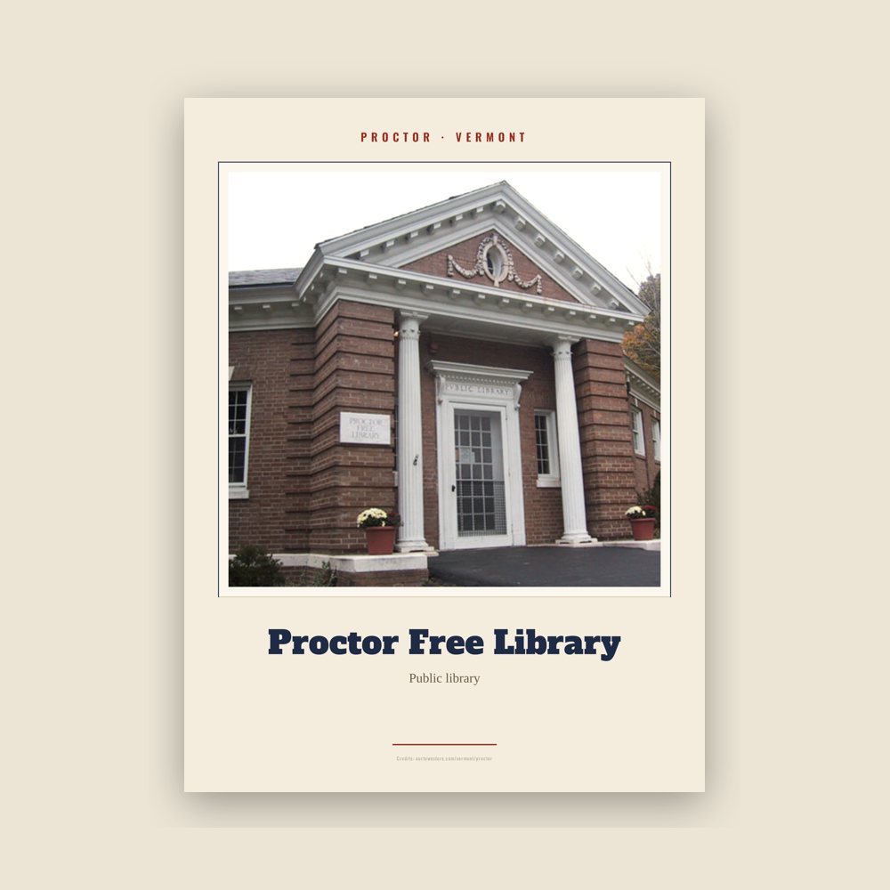 Proctor Proctor Free Library Landmark Print