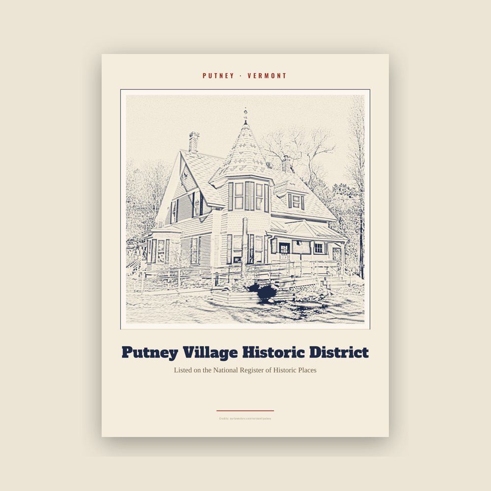 Putney Putney Village Historic District Landmark Print