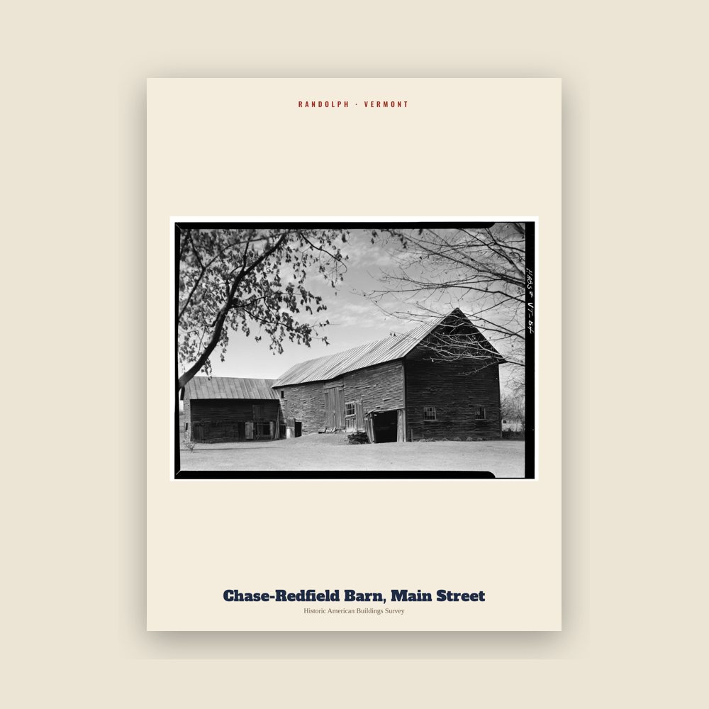 Randolph Chase-Redfield Barn, Main Street Archive Print
