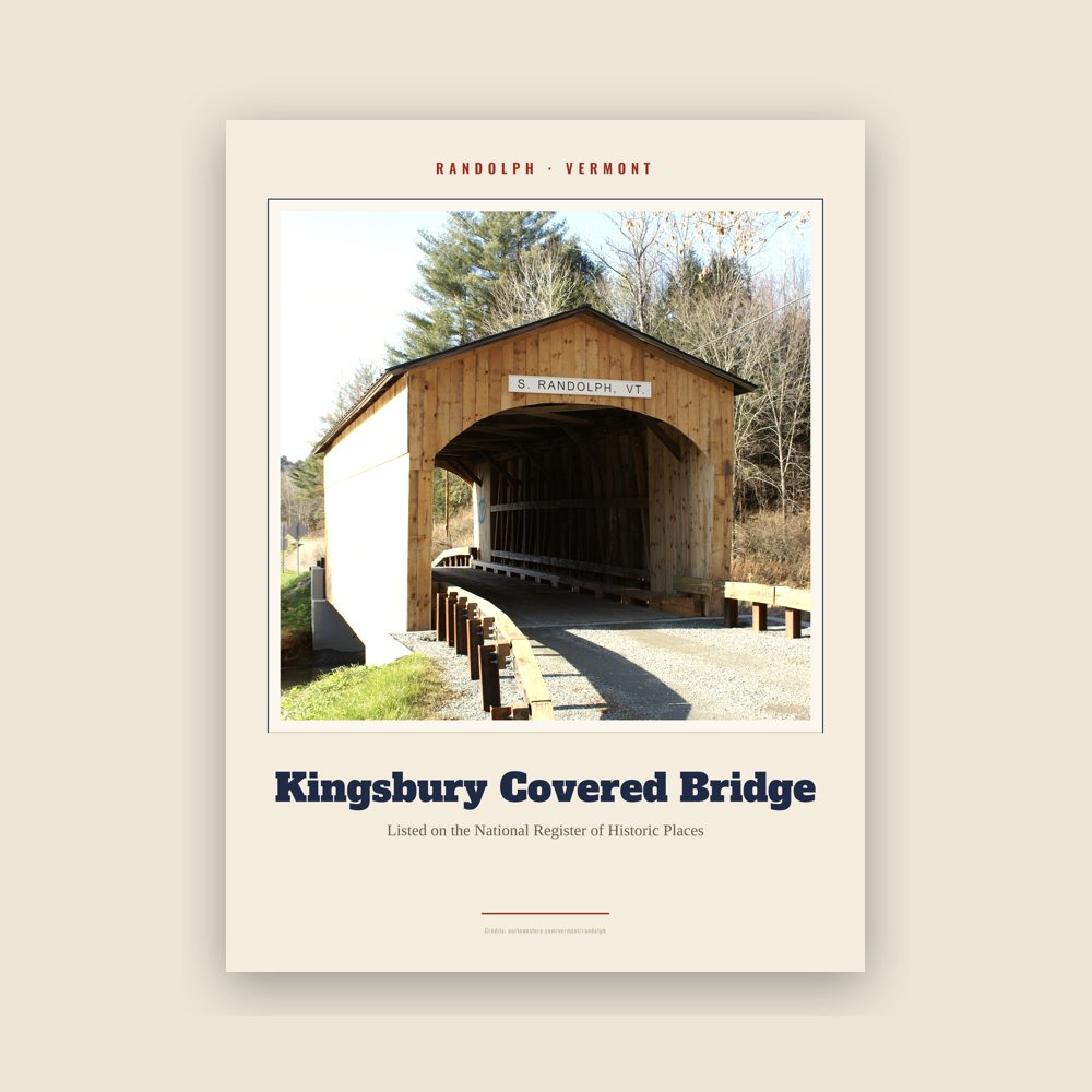 Randolph Kingsbury Covered Bridge Landmark Print