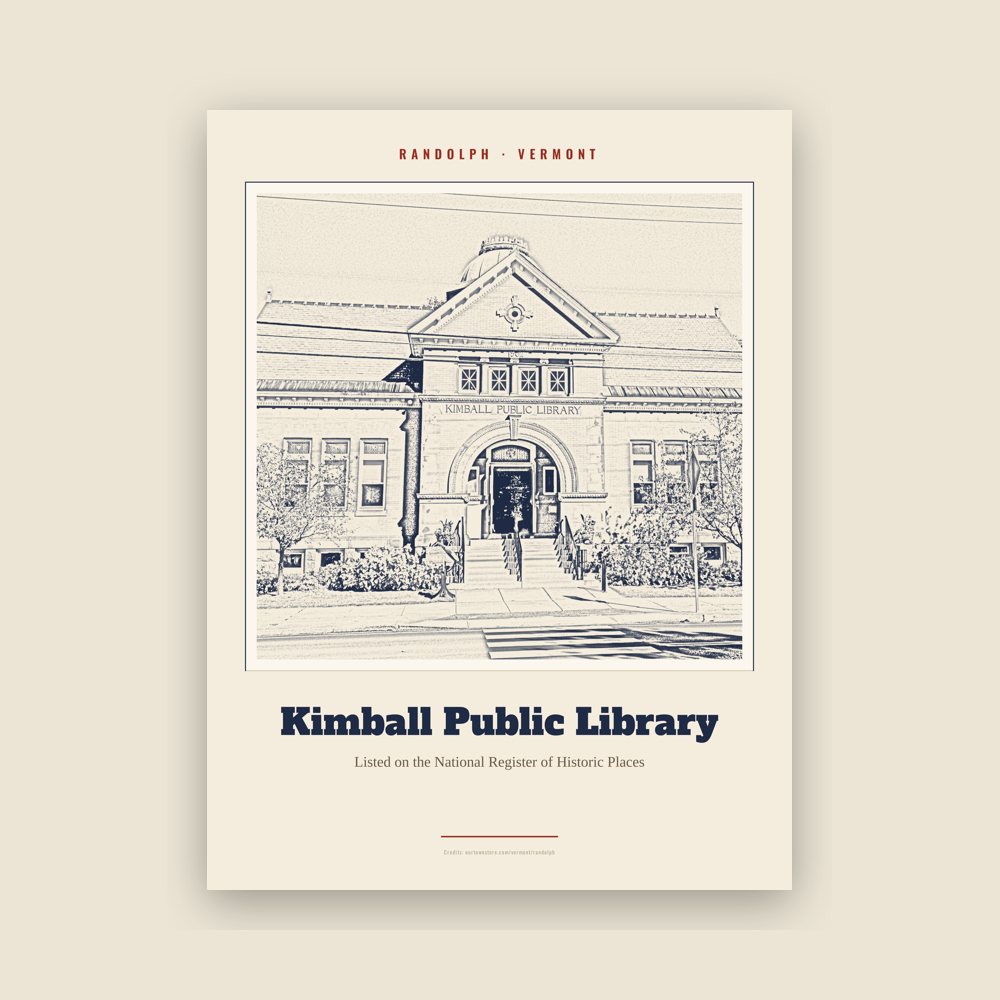 Randolph Kimball Public Library Landmark Print