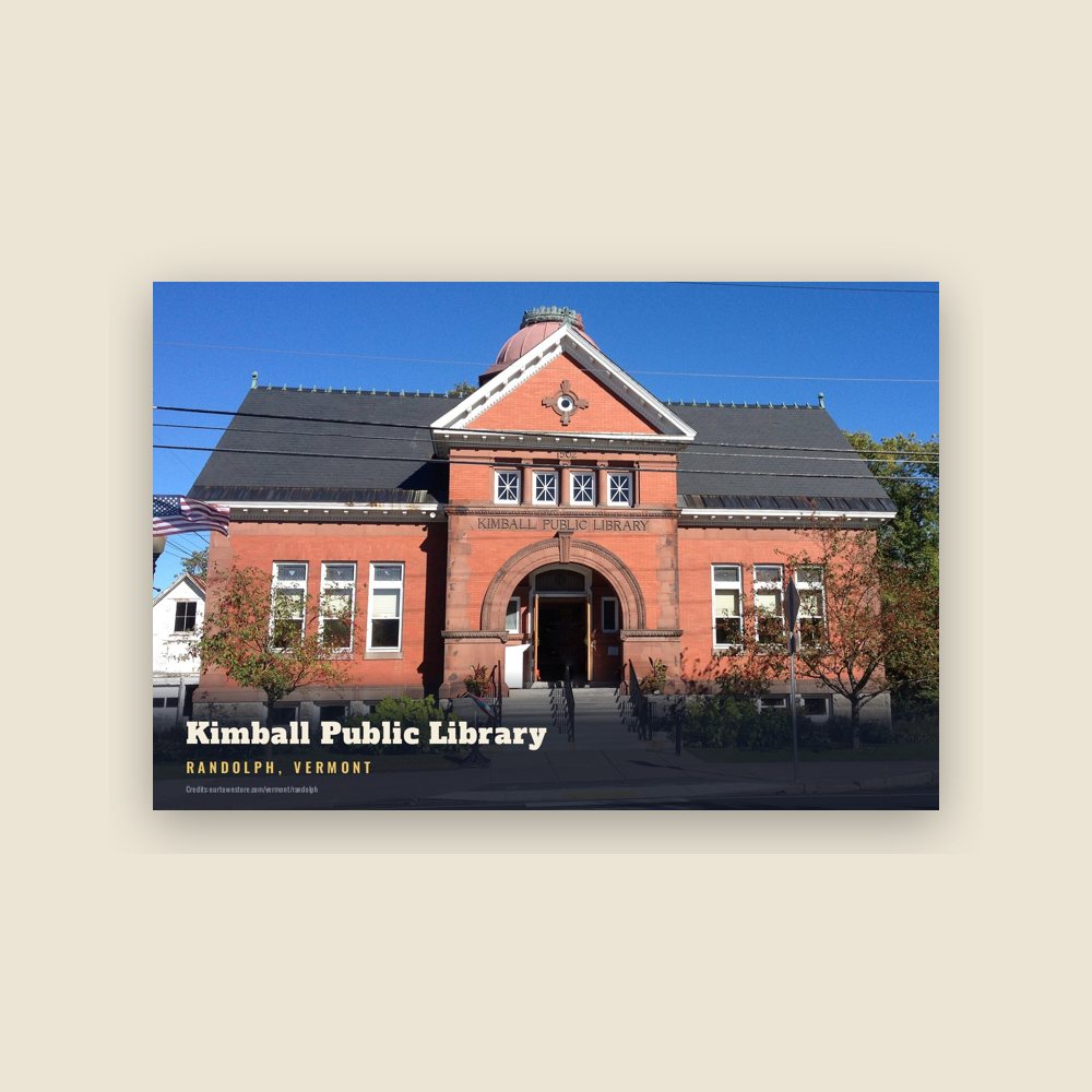 Randolph Kimball Public Library Postcard
