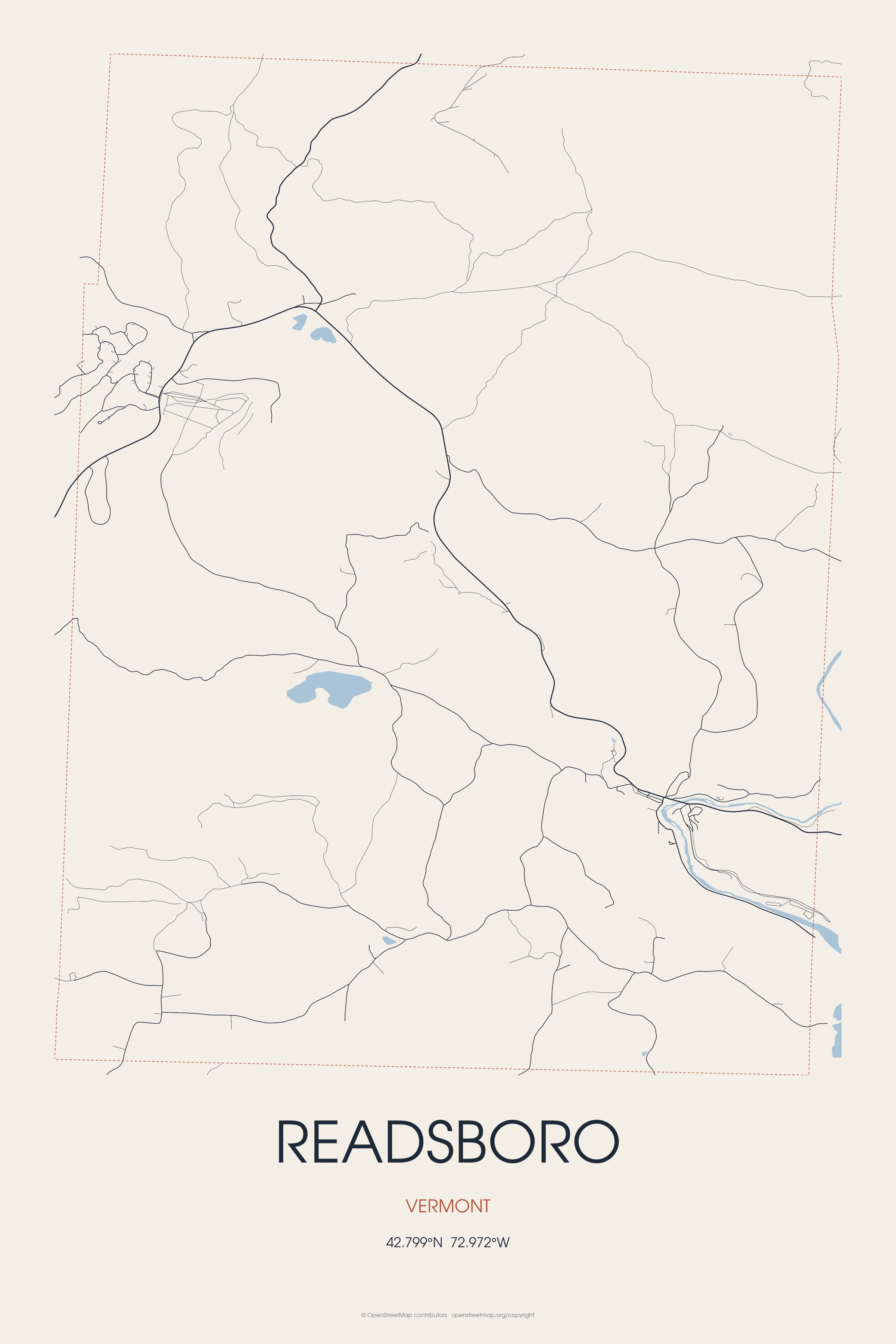Street map of Readsboro, Vermont