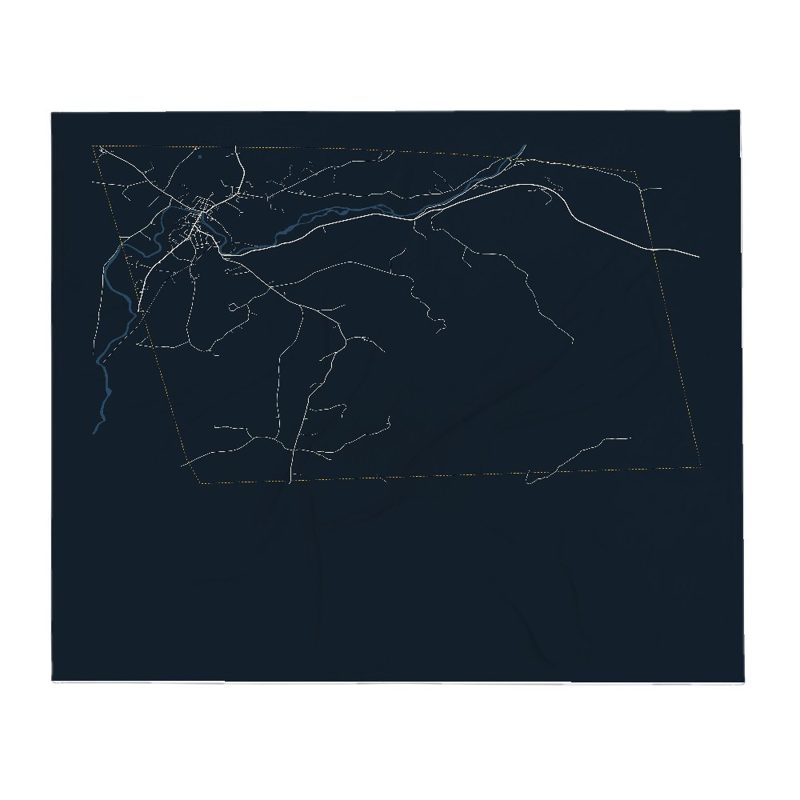 Richford Street Map Throw Blanket