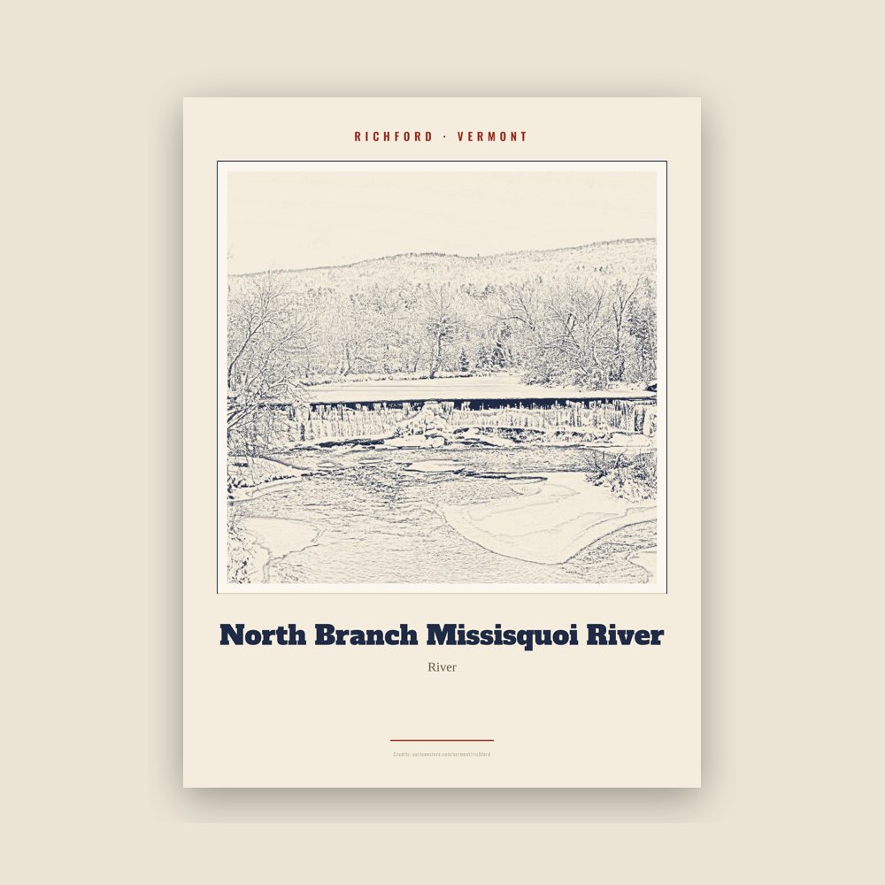 Richford North Branch Missisquoi River Landmark Print