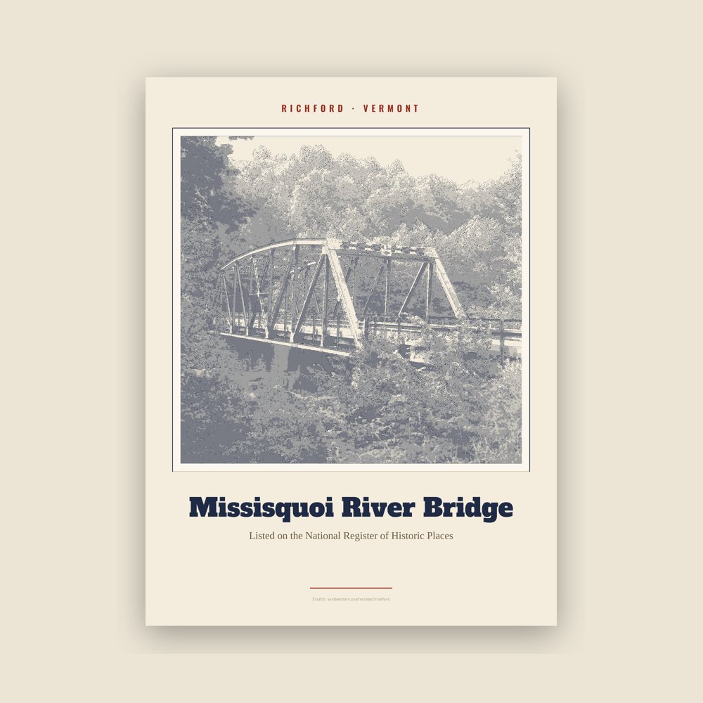 Richford Missisquoi River Bridge Landmark Print