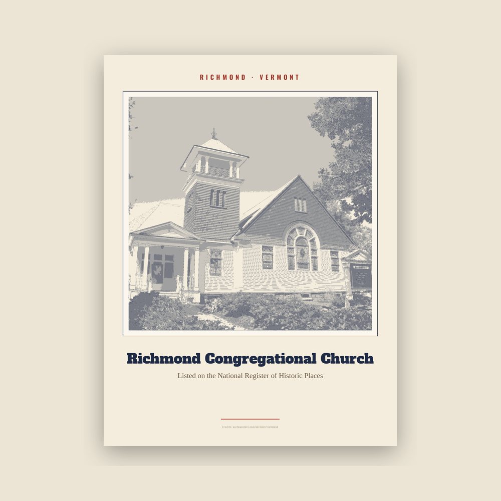Richmond Richmond Congregational Church Landmark Print