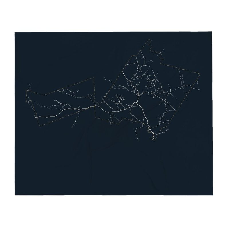 Rochester Street Map Throw Blanket