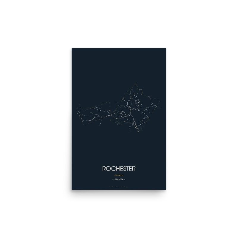 Rochester Street Map Poster · Midnight