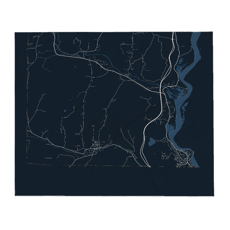 Rockingham Street Map Throw Blanket