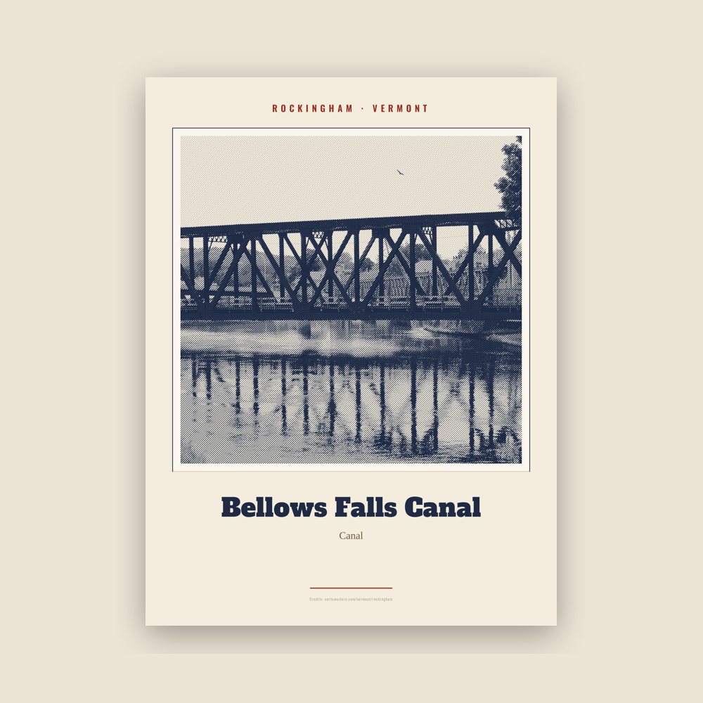 Rockingham Bellows Falls Canal Landmark Print