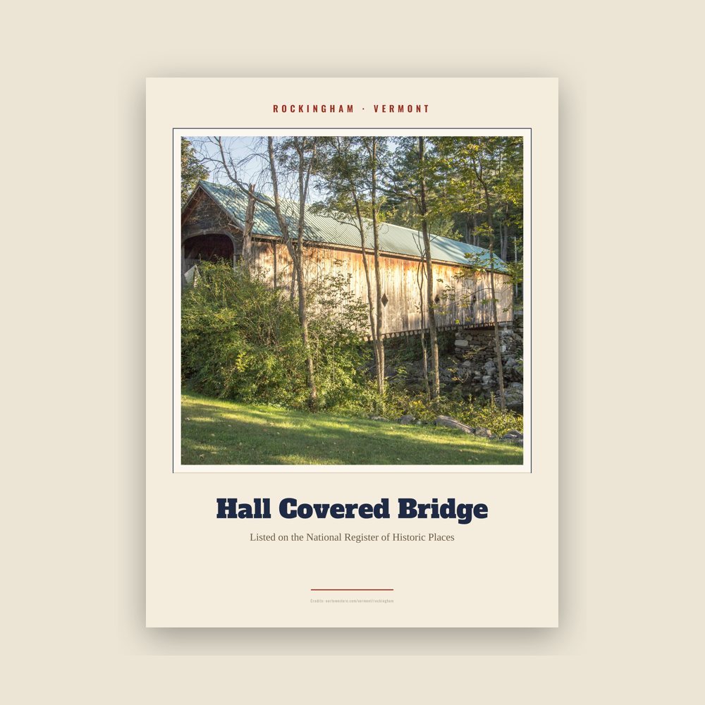 Rockingham Hall Covered Bridge Landmark Print