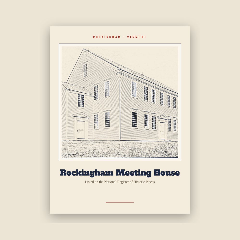 Rockingham Rockingham Meeting House Landmark Print