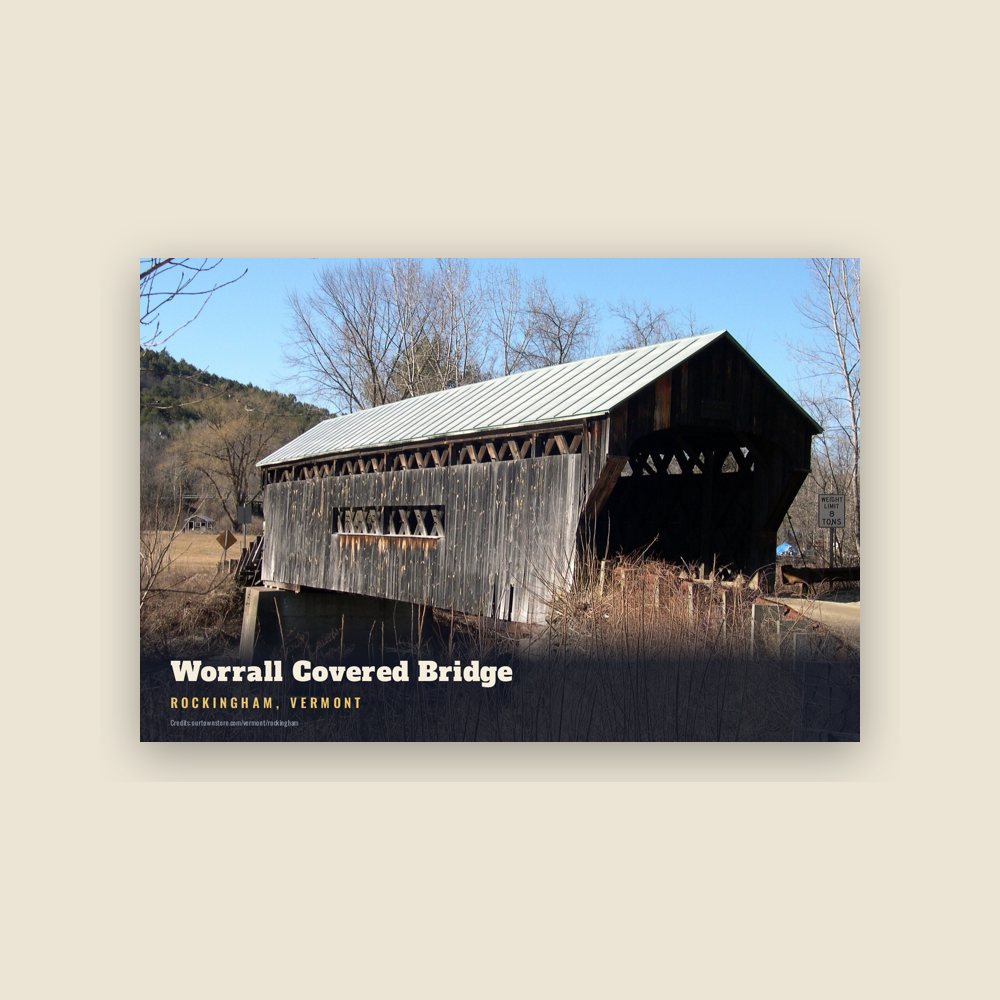 Rockingham Worrall Covered Bridge Postcard