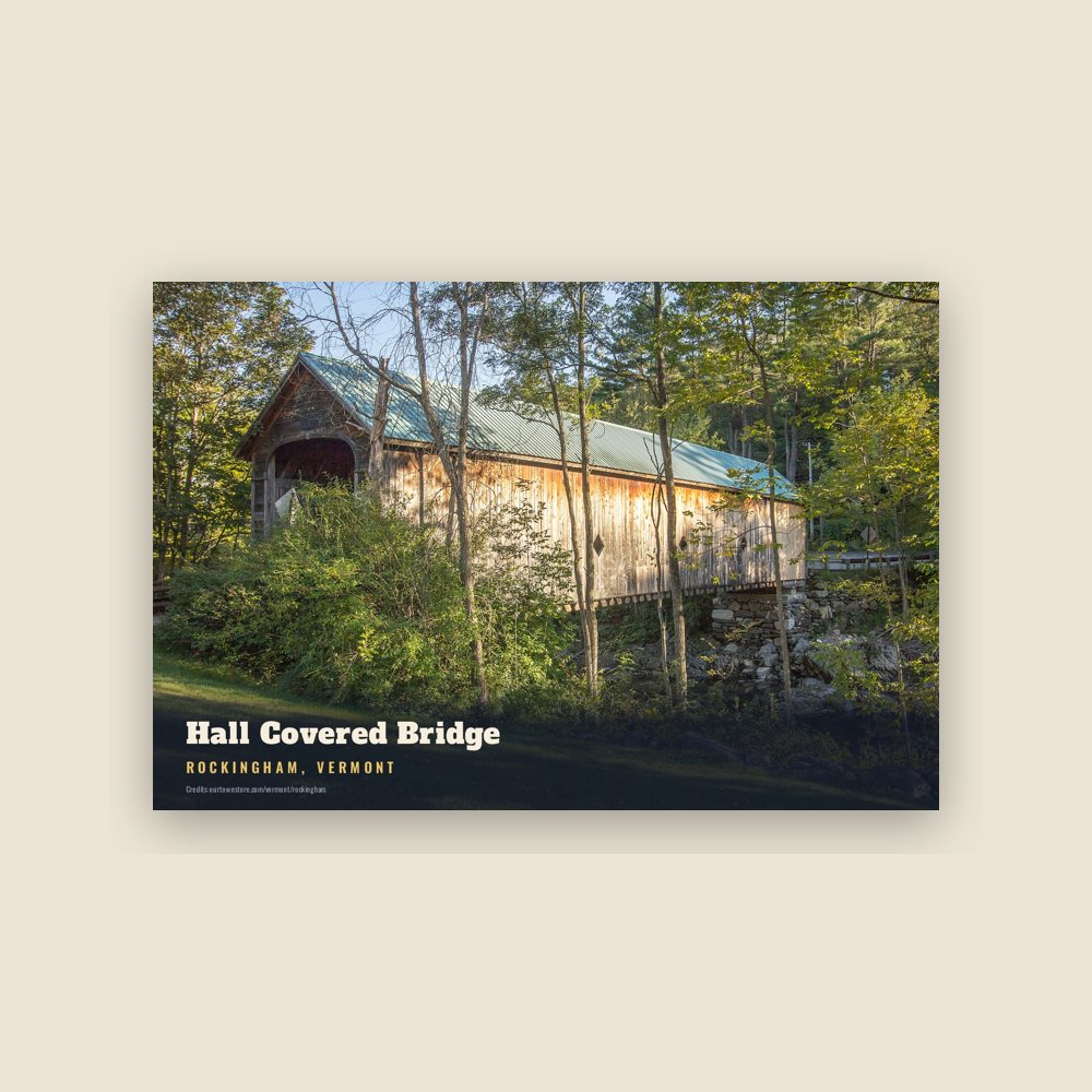 Rockingham Hall Covered Bridge Postcard