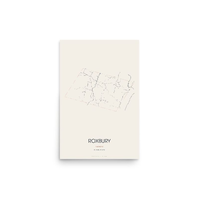 Roxbury Street Map Poster · Linen