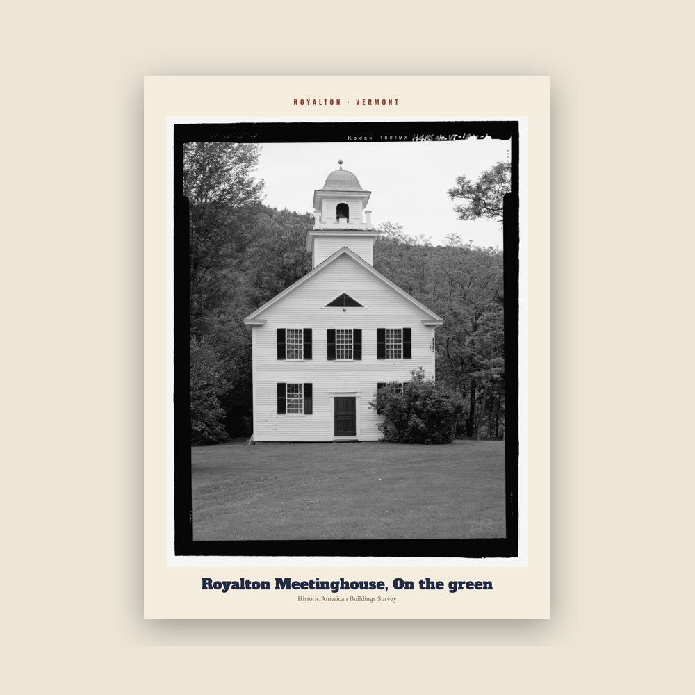 Royalton Royalton Meetinghouse, On the green Archive Print