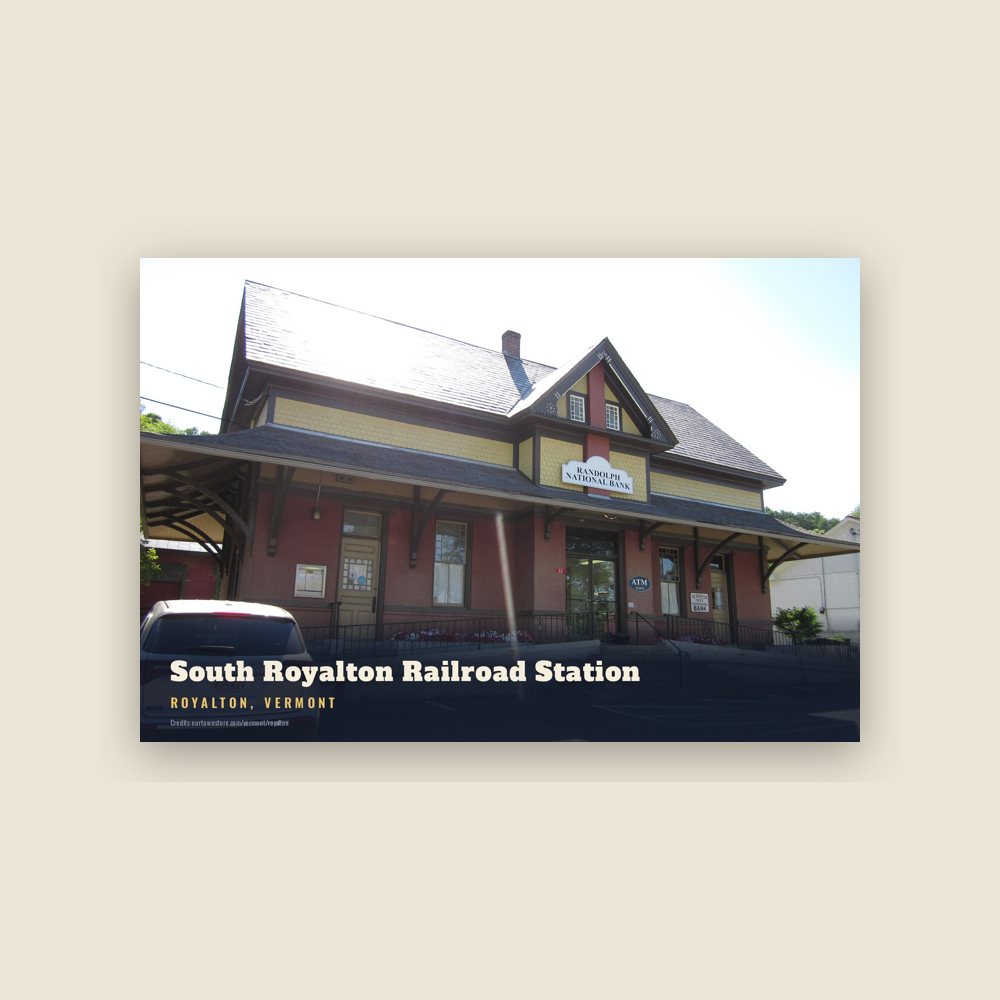 Royalton South Royalton Railroad Station Postcard