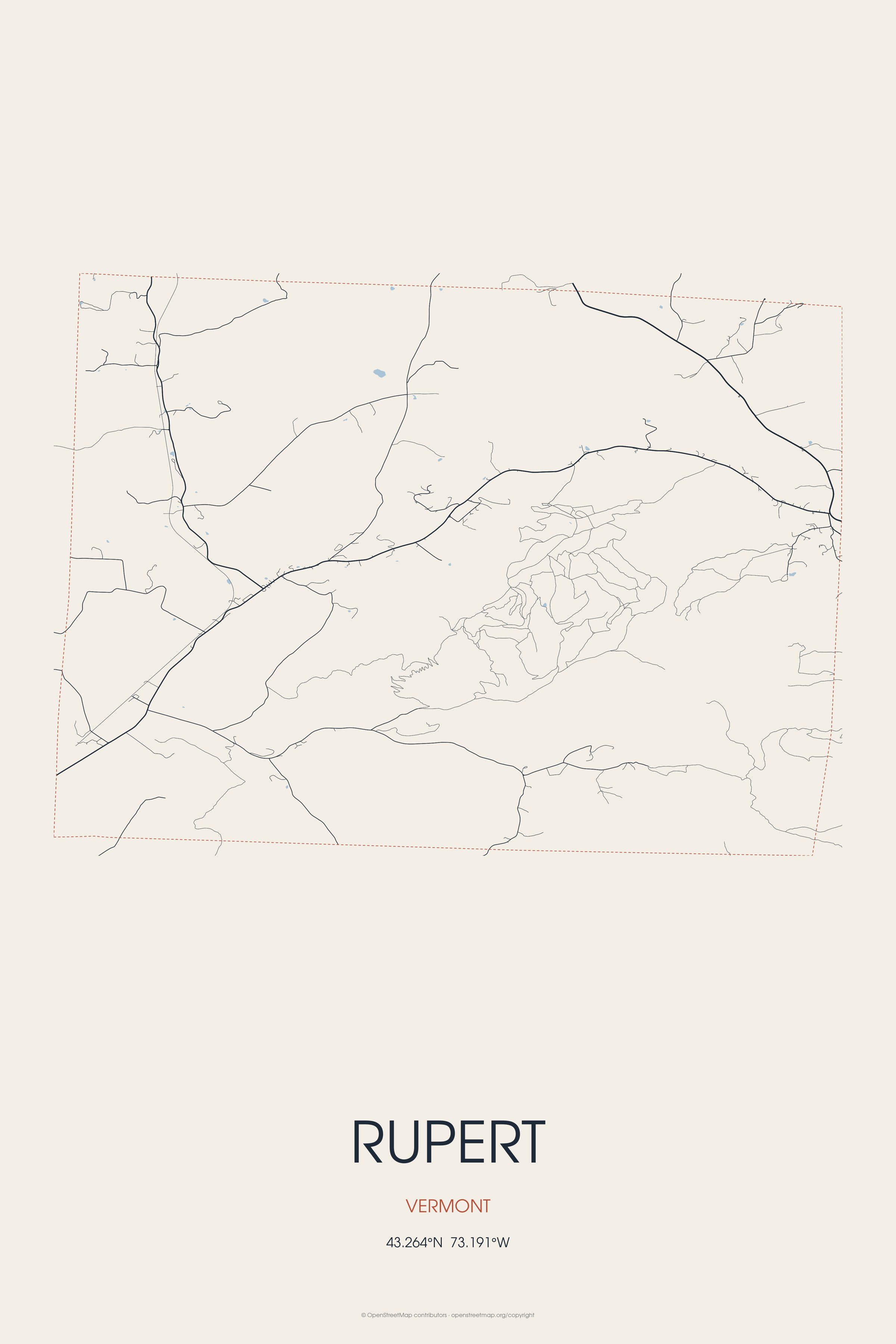Street map of Rupert, Vermont