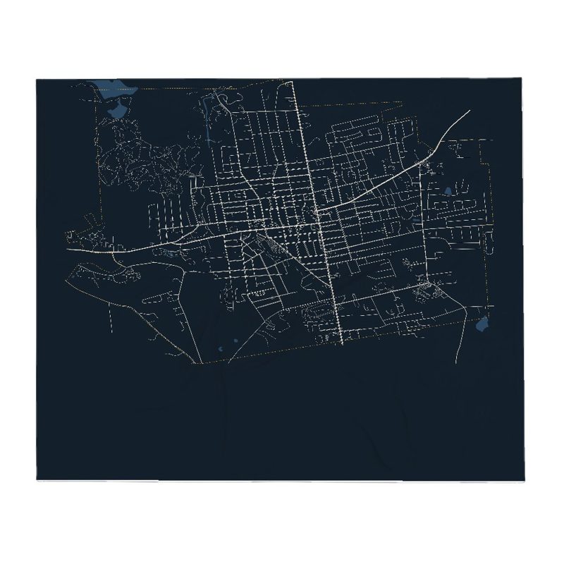 Rutland City Street Map Throw Blanket