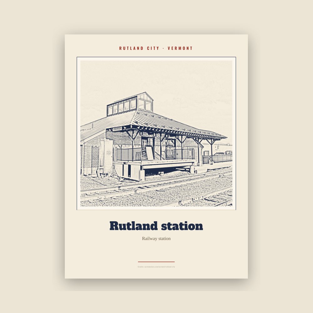 Rutland City Rutland station Landmark Print