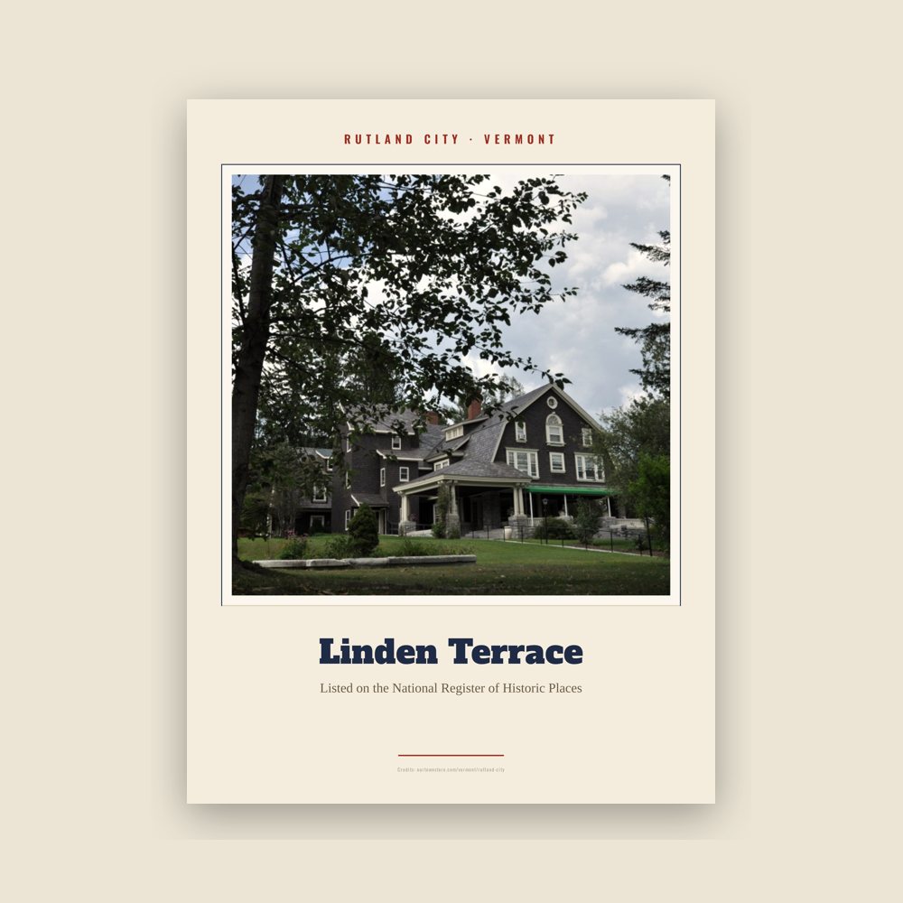 Rutland City Linden Terrace Landmark Print