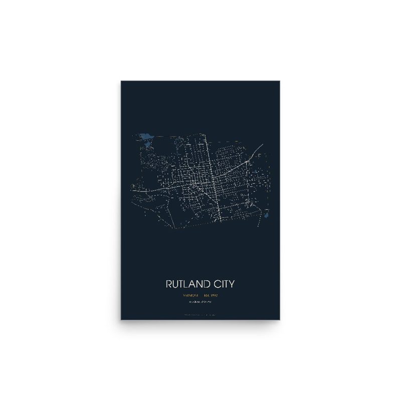 Rutland City Street Map Poster · Midnight