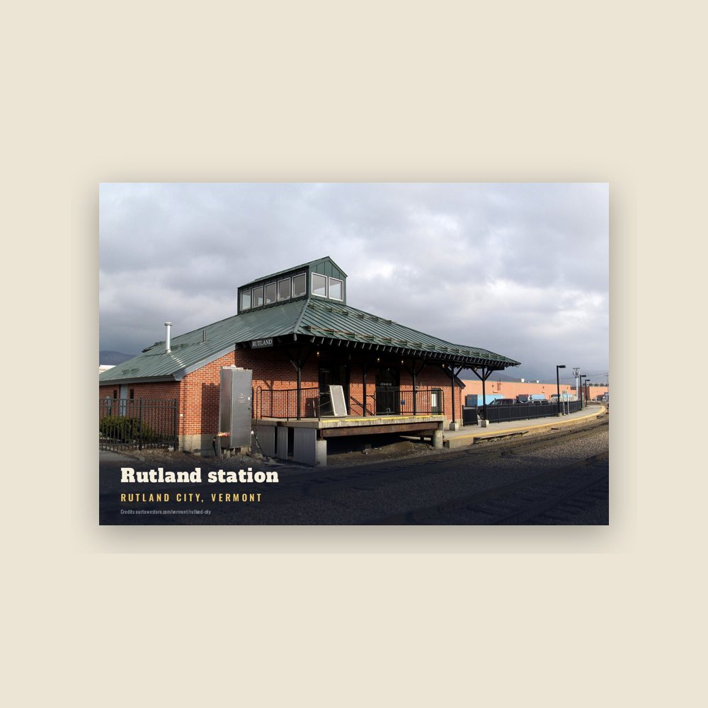 Rutland City Rutland station Postcard