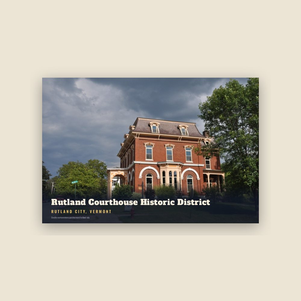 Rutland City Rutland Courthouse Historic District Postcard