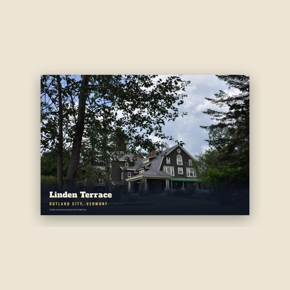 Rutland City Linden Terrace Postcard