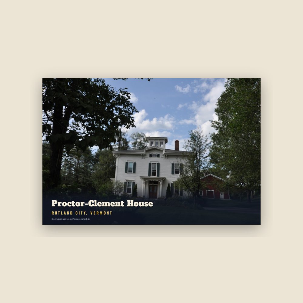 Rutland City Proctor-Clement House Postcard