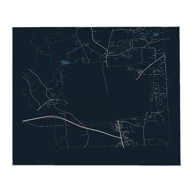 Rutland Town Street Map Throw Blanket